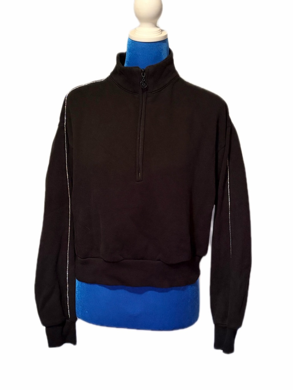 Victoria's Secret Size Medium Black Half-Zip Sweatshirt